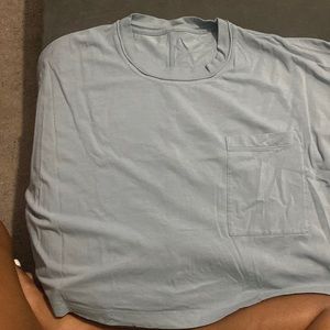 Lululemon all yours cropped tee with pocket, 12, light blue